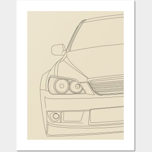 IS200 IS300 Altezza RS200 Black Outline Posters and Art